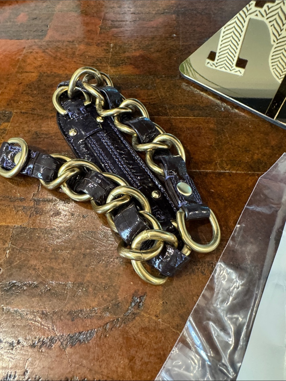 Coach Sabrina Patent Leather Satchel in Deep Purple with Gold Hardware - Picture 5 of 15